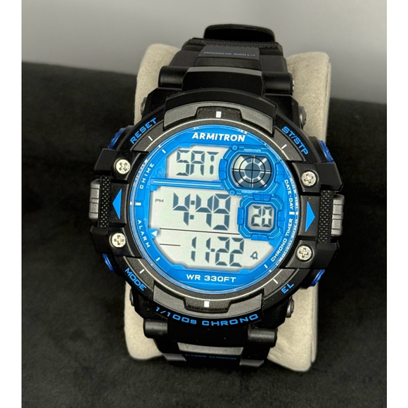 Armitron Other - Armitron Men’s Digital Sport Watch Black Blue 330FT WR 1/100s Chronograph Alarm